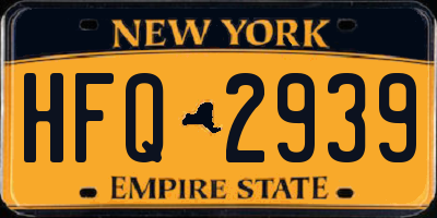NY license plate HFQ2939