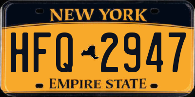 NY license plate HFQ2947