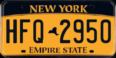 NY license plate HFQ2950