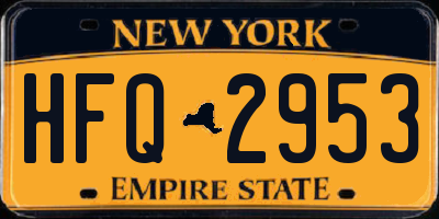 NY license plate HFQ2953