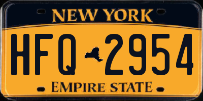 NY license plate HFQ2954