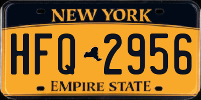 NY license plate HFQ2956