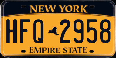 NY license plate HFQ2958