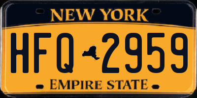 NY license plate HFQ2959