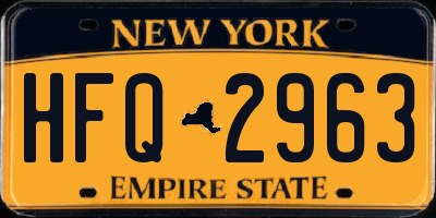 NY license plate HFQ2963