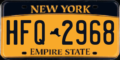 NY license plate HFQ2968