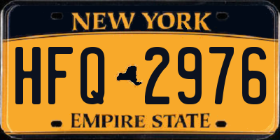NY license plate HFQ2976