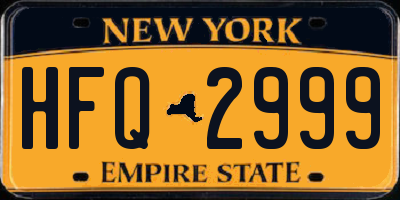 NY license plate HFQ2999
