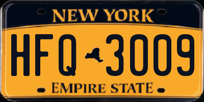 NY license plate HFQ3009