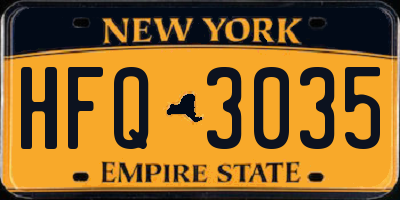 NY license plate HFQ3035
