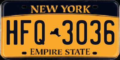 NY license plate HFQ3036