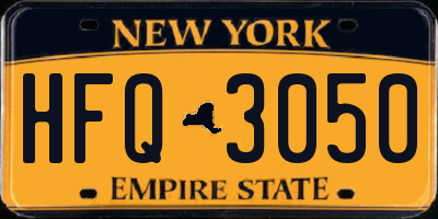 NY license plate HFQ3050