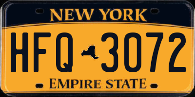NY license plate HFQ3072