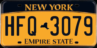 NY license plate HFQ3079