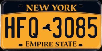 NY license plate HFQ3085