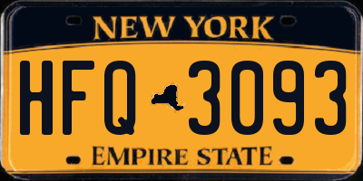 NY license plate HFQ3093