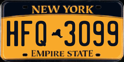 NY license plate HFQ3099