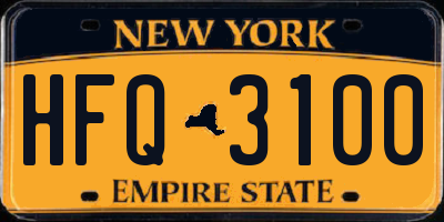 NY license plate HFQ3100