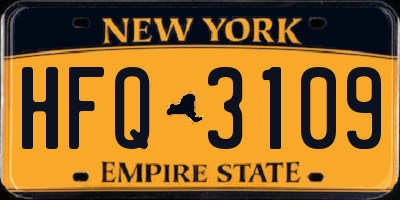 NY license plate HFQ3109