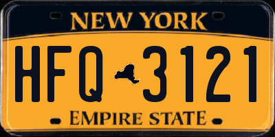 NY license plate HFQ3121