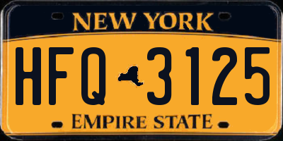 NY license plate HFQ3125