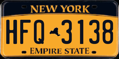 NY license plate HFQ3138