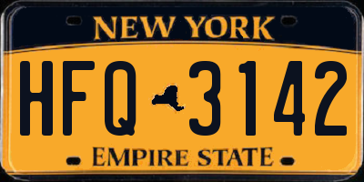 NY license plate HFQ3142