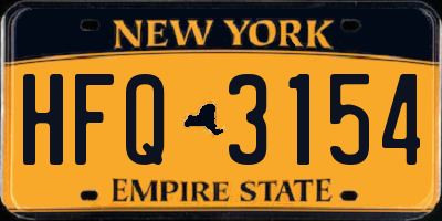 NY license plate HFQ3154