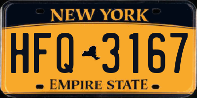 NY license plate HFQ3167