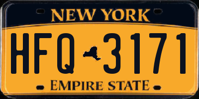NY license plate HFQ3171