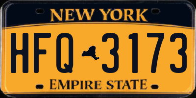 NY license plate HFQ3173