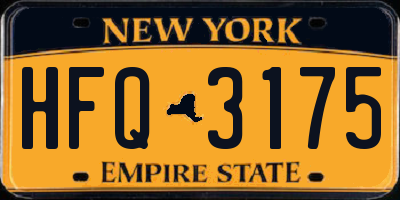 NY license plate HFQ3175
