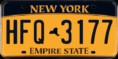 NY license plate HFQ3177