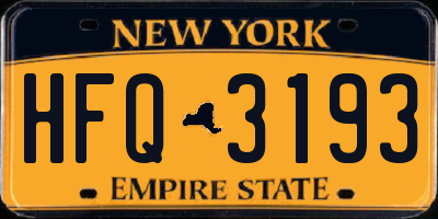 NY license plate HFQ3193
