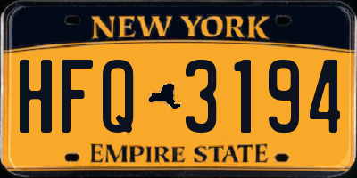 NY license plate HFQ3194