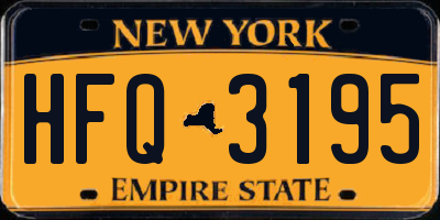 NY license plate HFQ3195