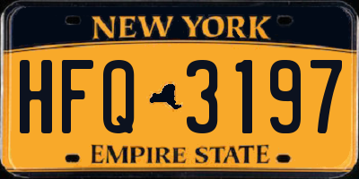 NY license plate HFQ3197