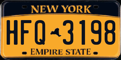 NY license plate HFQ3198