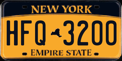 NY license plate HFQ3200