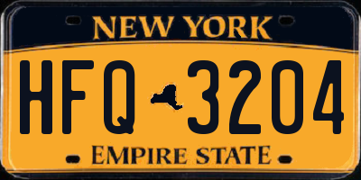 NY license plate HFQ3204