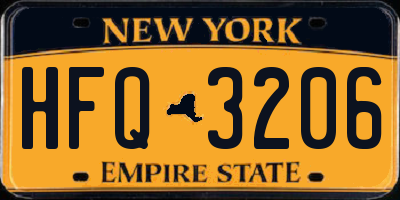 NY license plate HFQ3206