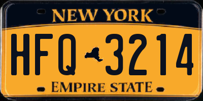 NY license plate HFQ3214