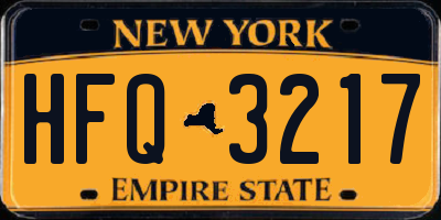 NY license plate HFQ3217