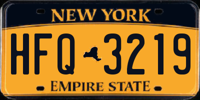 NY license plate HFQ3219