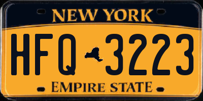 NY license plate HFQ3223