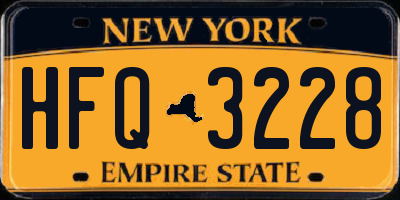 NY license plate HFQ3228