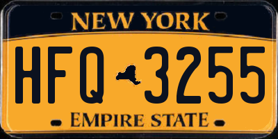 NY license plate HFQ3255