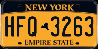 NY license plate HFQ3263