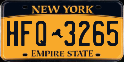 NY license plate HFQ3265