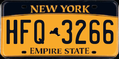 NY license plate HFQ3266